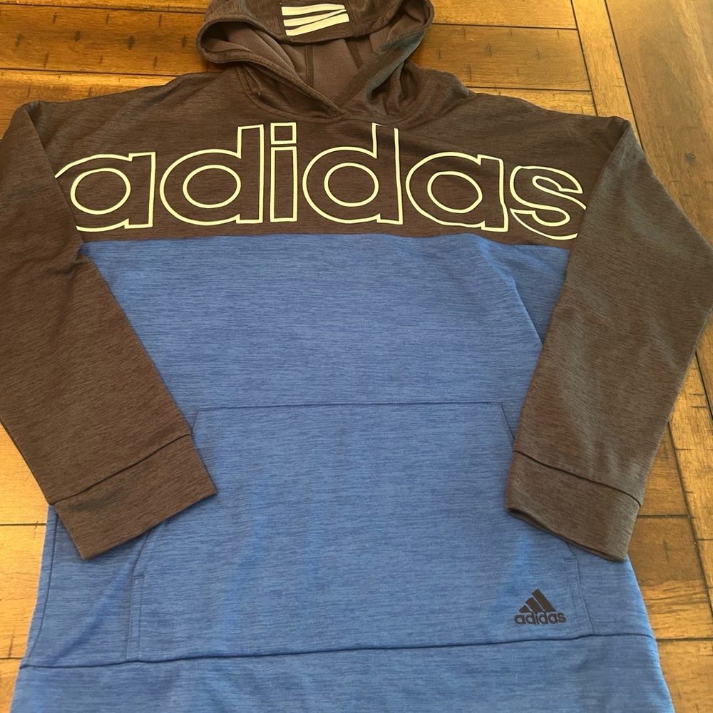 adidas Black and Blue Kids Hoodie